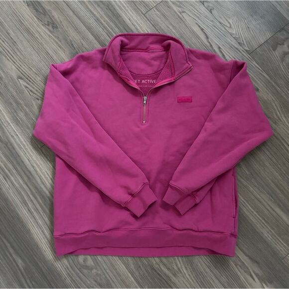 Set Active Matching Sweat Set Pink Half Zip & drawstring Sweatpants NWOT - Picture 2 of 6